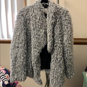 Grey Faux Fur Jacket